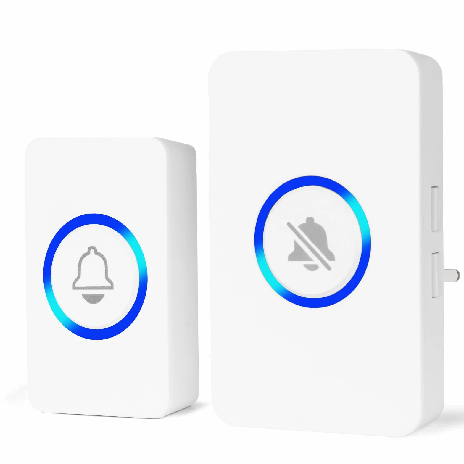 Timbre Inalámbrico, Blanco Enchufable Timbre, Timbre Inalámbrico Exterior, 58 Melodías Ajustables, 4 Niveles de Volumen, Doorbell Indicador LED, para El Hogar Oficina, Hotel, Emergencia