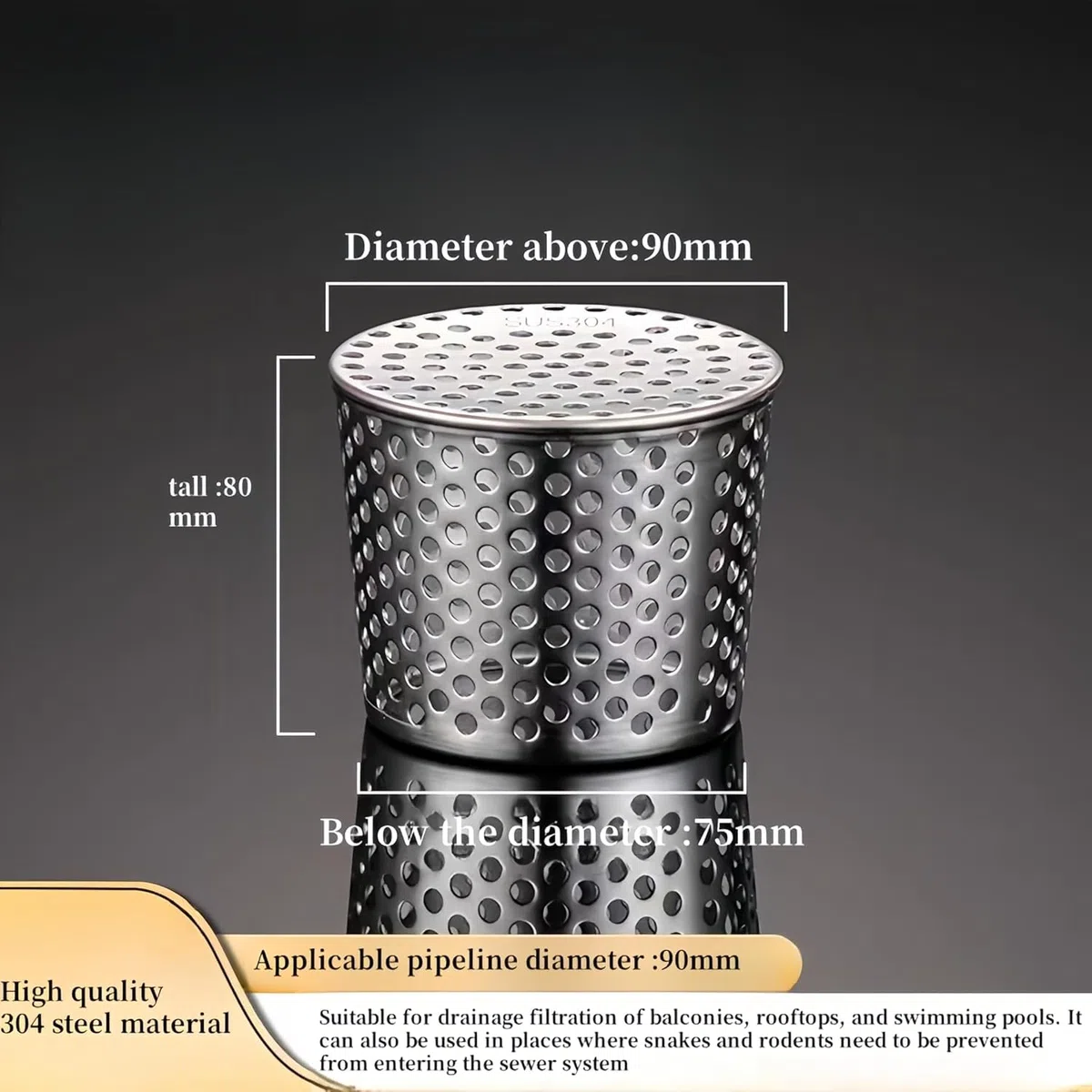 Protectores de canalón Downsport – Filtro de acero inoxidable, protectores de canalón para evitar el bloqueo de las hojas, evitan que las serpientes, ratones y pájaros entren en la casa a través de