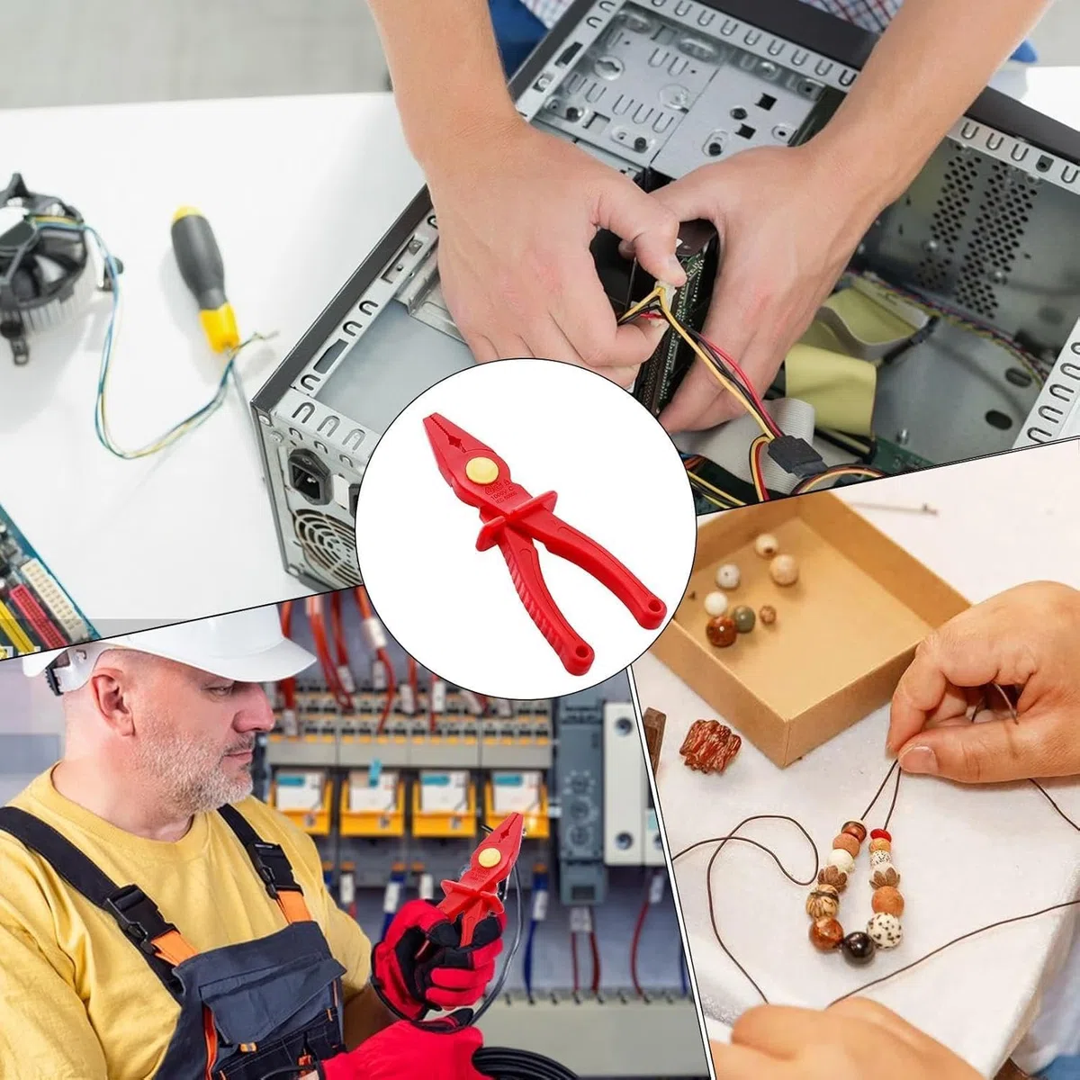 Alicates planos de plástico aislante, 1000 V, pinzas planas de plástico resistentes a alta presión, herramientas de mano para la instalación de instrumentos y la interrupción del circuito