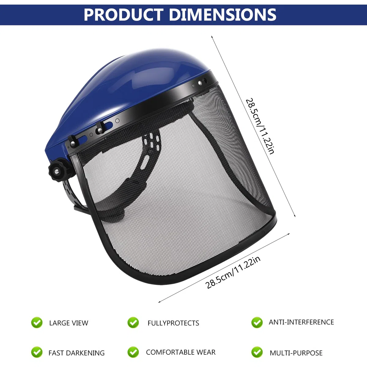 Visera Facial, Cortadora de Césped de Jardín Escudo Facial Casco Sombrero Protección Protección Ocular Visor de Cubierta Facial