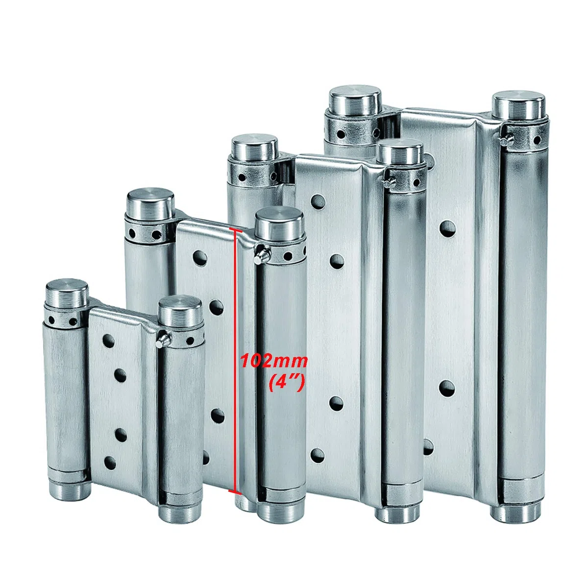 Bisagras de Acero Inoxidable de Doble Acción para Puerta Abatible Bisagra (102mm) de Cierre Automático para Puertas Oscilantes de Mostrador Saloon Café Bar Hasta 16kg (2 PCS)