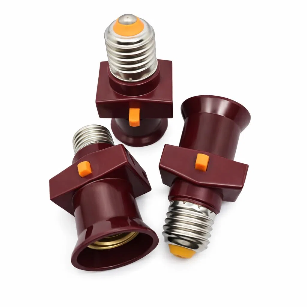 Lote de 3 Casquillo adaptador E27 ladrona a con interruptor 6 A