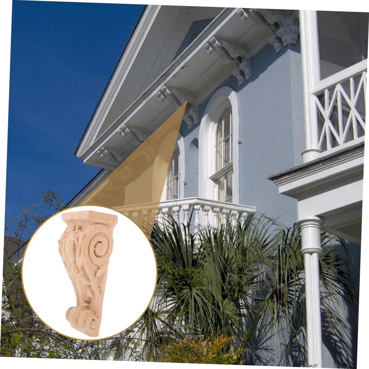 Gadpiparty Ménsula de Tallado de Madera Estilo Europeo Corbel Robusto y Fácil de Usar para Proyectos de Decoración DIY en Villas Acabado Khaki