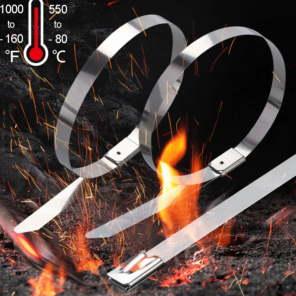 Bridas Metálicas Grandes 500 x 7.9 mm, Brida de Acero Inoxidable Abrazadera Metálica para Tubos - Resistencia a la Tracción 120 Kg | 30 Piezas Plateadas