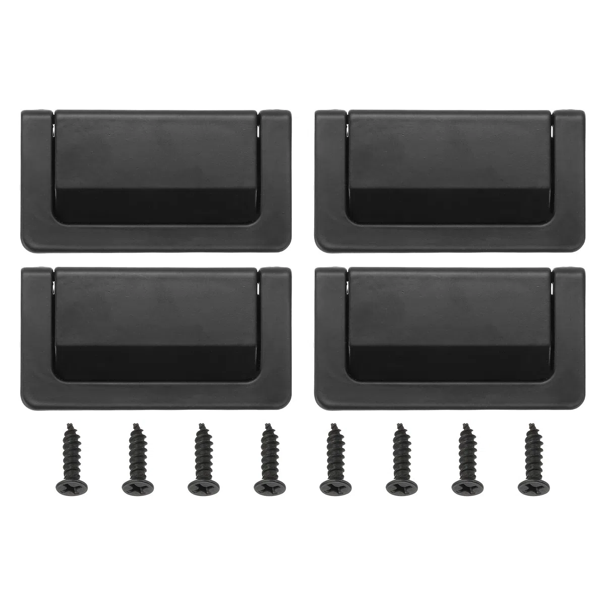 PATIKIL Manijas Ocultas para Armarios de 3" 4 Piezas Aleación de Zinc Tiradores de Cajón Ocultos Con Tornillos para Muebles de Cocina Y Dormitorio, Negro