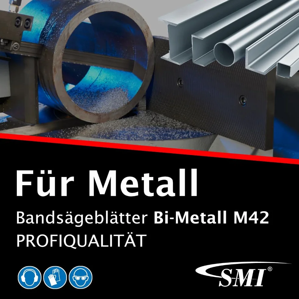 SMI Hoja de sierra de cinta de metal, bimetal M42, dimensiones 1638 x 13 x 0,65 mm, 10/14 ZpZ; apta para Optimum, Epple, Holzmann, Bernardo, entre otros