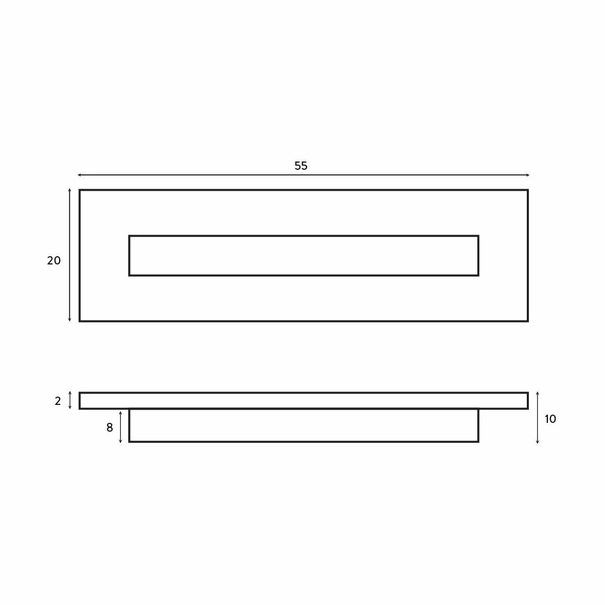 Apres - Cubierta de desbordamiento para fregadero, cuadrada, latón cepillado, cubierta rectangular de desbordamiento, borde de lavabo para lavabo de baño, inodoro (latón cepillado)