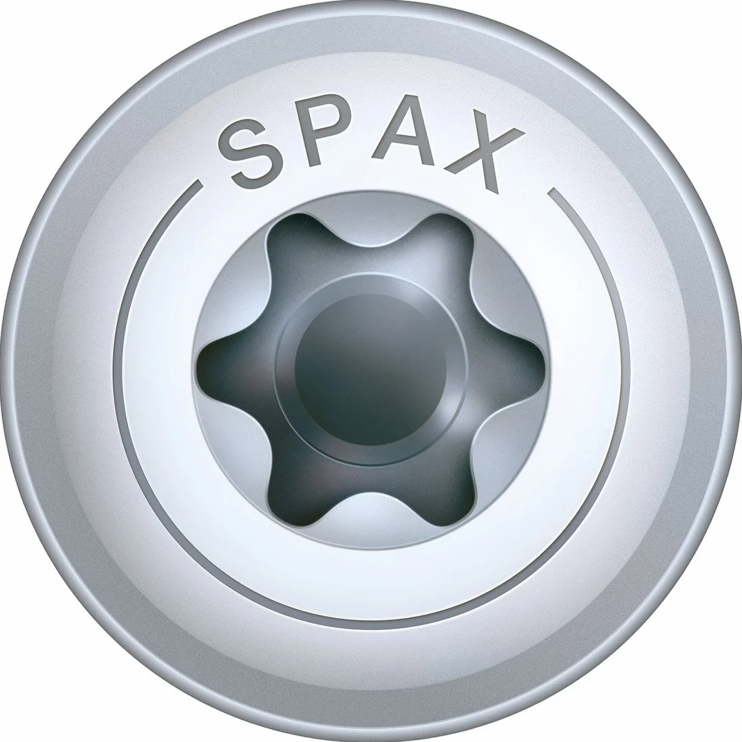 SPAX T-STAR Plus 251010601005 - Tornillo para madera, 6,0 x 100 mm, 100 unidades, cabeza de placa, rosca parcial, 4CUT, WIROX A3J