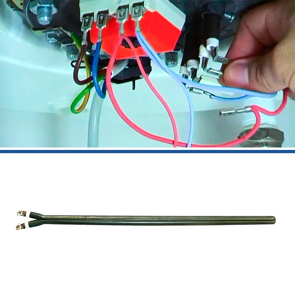 GOLDMAN SERVICE | Resistencia para Termo Eléctrico | Potencia 800W | Tipo Pinza Monoblock. Largo 340 mm. (800W)
