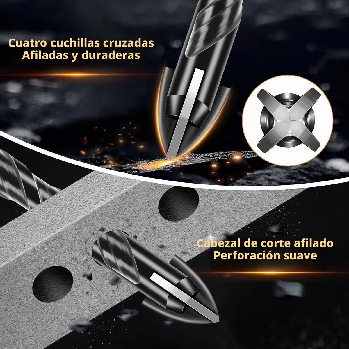 10PCS juego de brocas para azulejos con mango hexagonal broca universal para cerámica, vidrio juego de brocas para albañilería, vidrio, hormigón, pared, Ø 3-12 mm