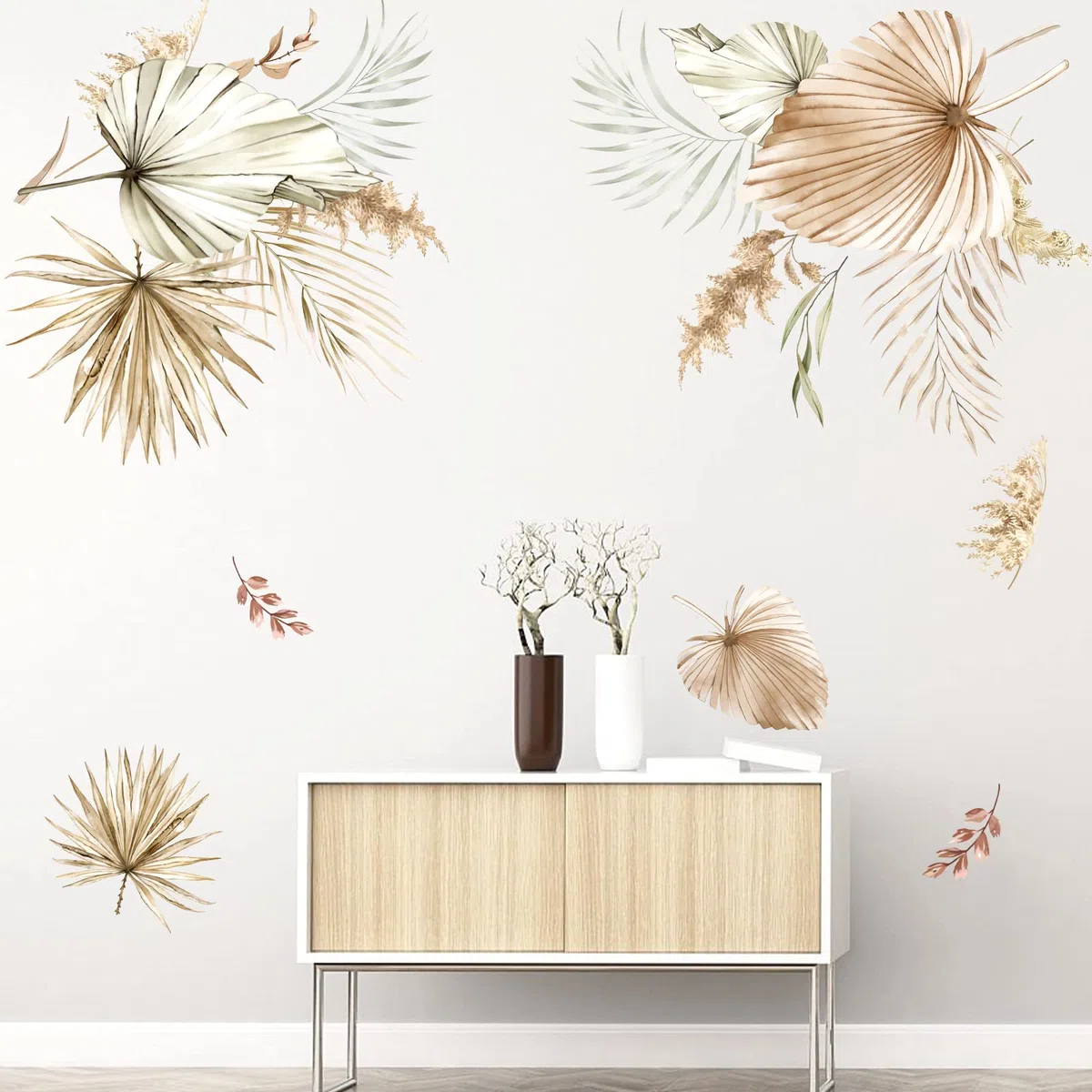 decalmile Pegatinas de Pared Boho Palmera Hojas Vinilos Decorativos Planta Tropicales Adhesivos Pared Salón Habitación Dormitorio Oficina