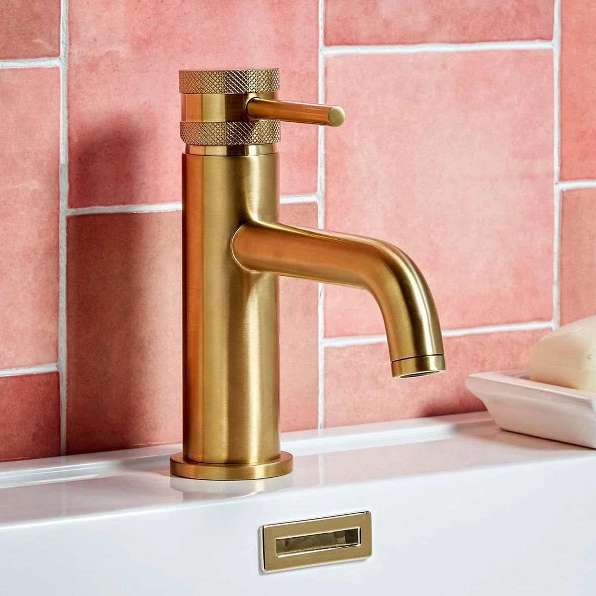 Apres - Cubierta de desbordamiento para fregadero, cuadrada, latón cepillado, cubierta rectangular de desbordamiento, borde de lavabo para lavabo de baño, inodoro (latón cepillado)