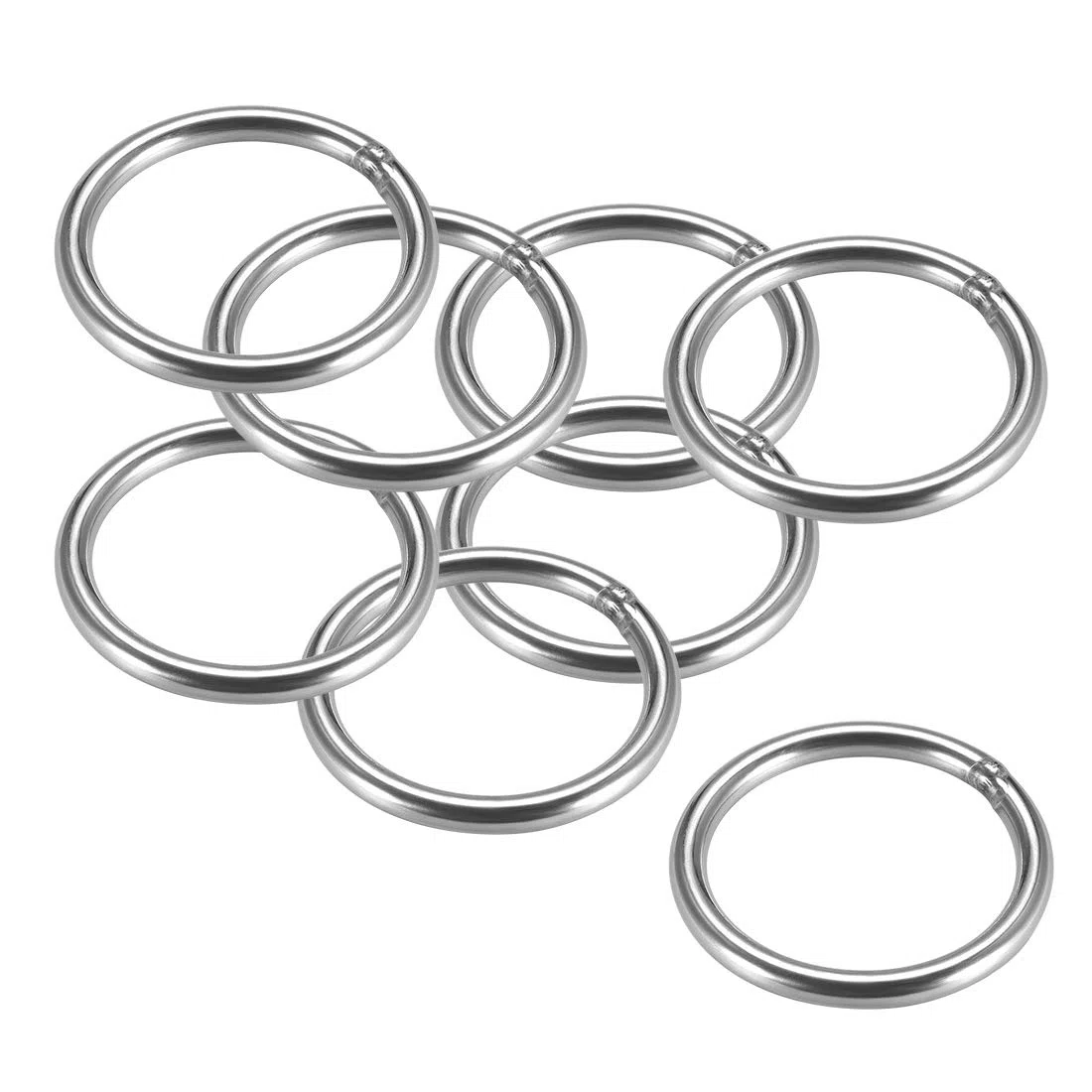 sourcing map Junta tórica en O soldada de 60 x 6mm Anillos redondos de flejes de acero inoxidable 8pzas