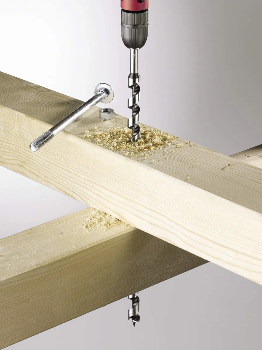 kwb Juego de brocas de serpiente para madera, 6 piezas, 8 – 18 mm, en estuche de plástico