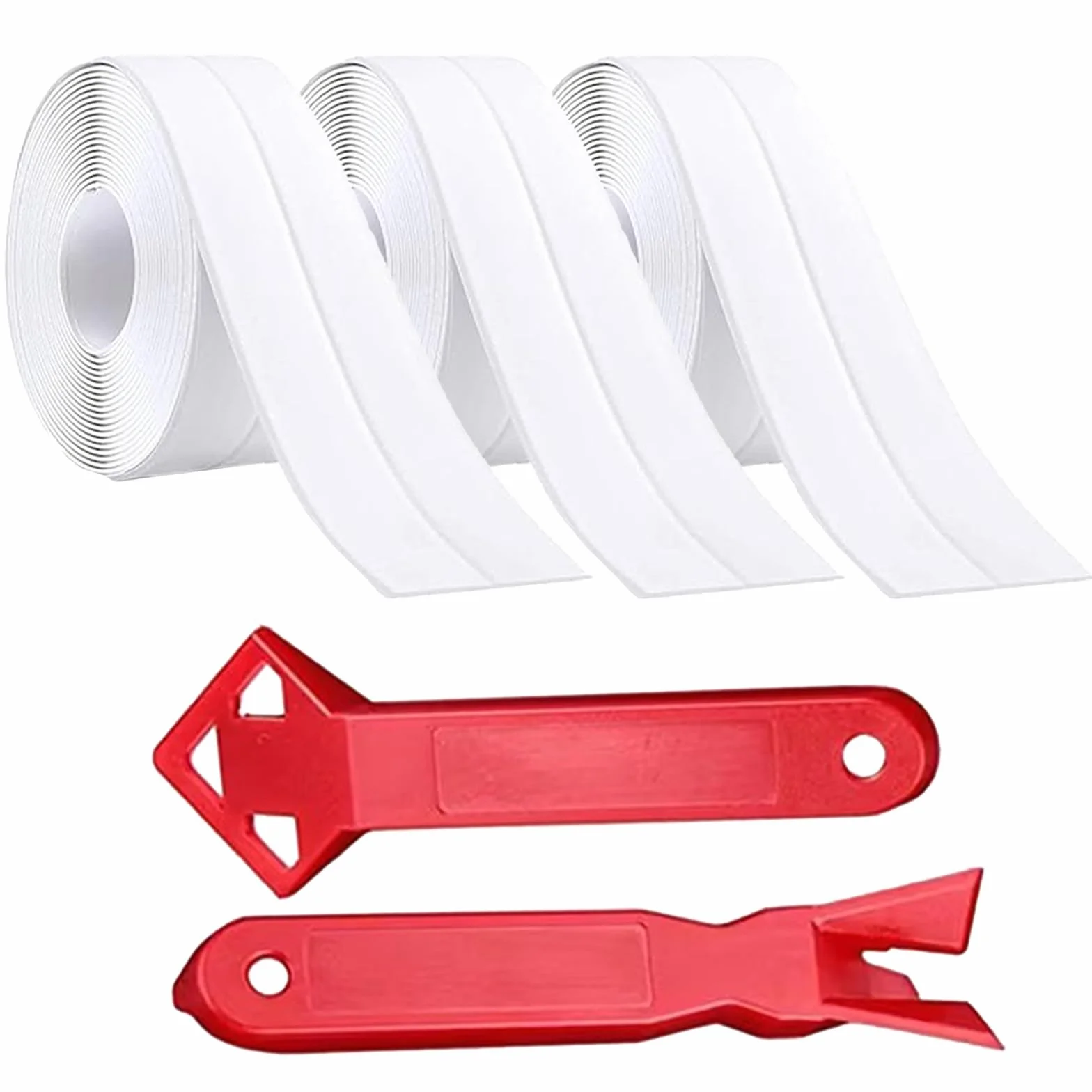 3 Rollos Cinta Selladora Impermeable, Cinta Baño Selladora, Cinta de Sellado Autoadhesiva, Antimoho Cinta Selladora Baño para Cocina, Lavabo, Baño, Aseo, Esquinas de Pared