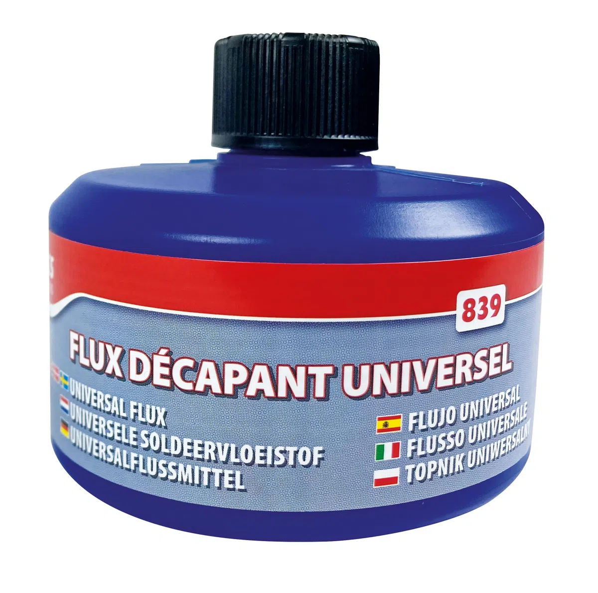 EXPRESS, 839, Removedor Universal para Soldadura de Cubierta, Todos los Metales (excepto Alu y aleaciones de aluminio), Sin ácidos, Muy Potente, Textura gelificada transparente, Todos los ámbitos de