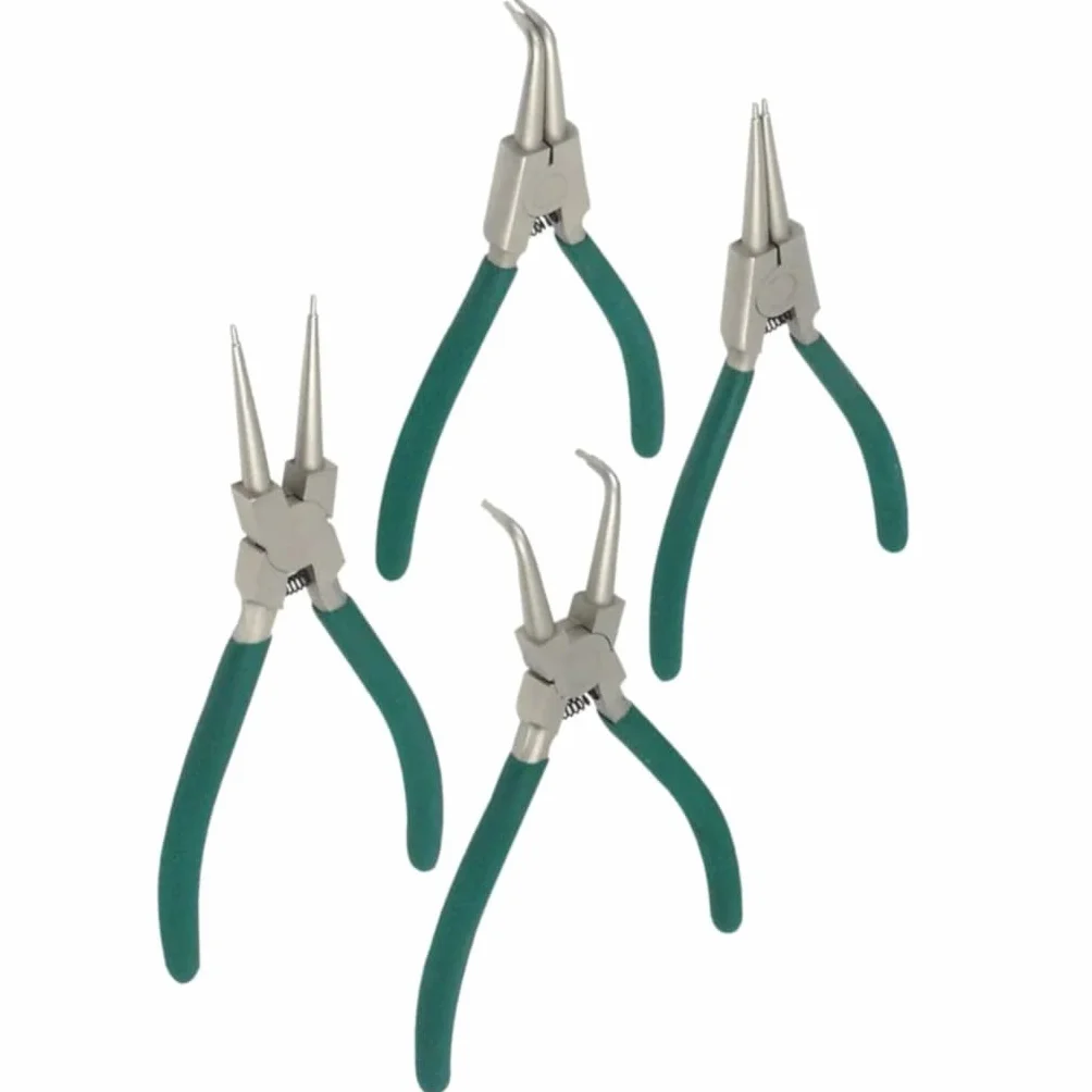 Mannesmann M10471 (6) Juego de alicates para arandelas en maletin, Verde, 4 piezas