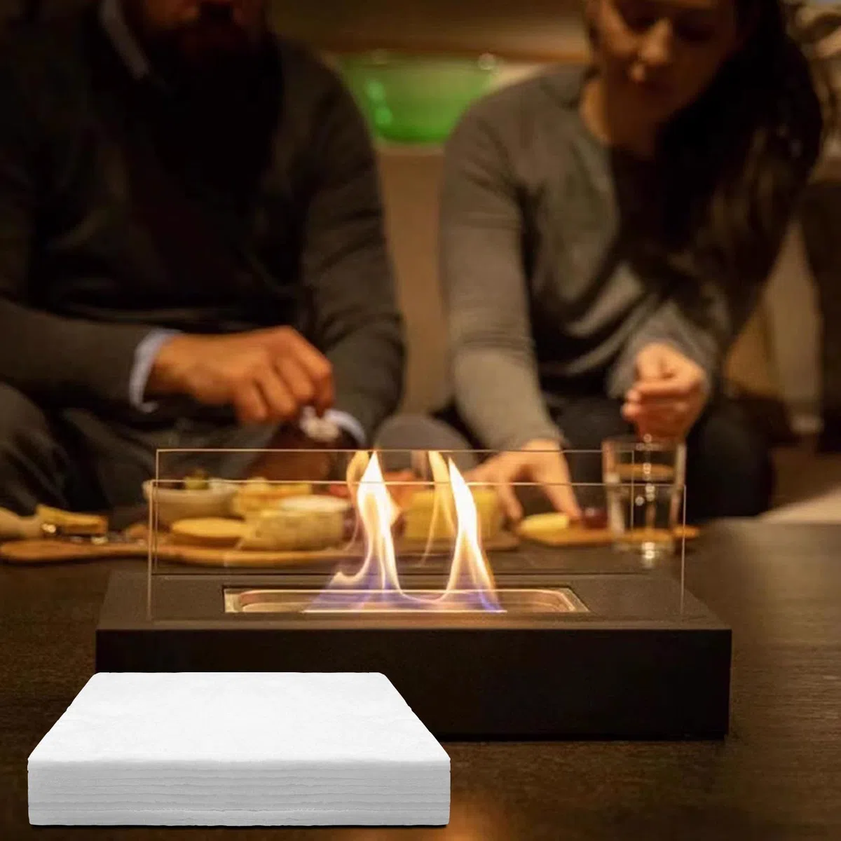 8 Piezas Lana de Ceramica Bioetanol, 30x20cm Esponja de Lana Cerámica Reemplazo Aislamiento de Fibra Cerámica para Fogatas de Mesa para Prolongar el Tiempo de Combustión
