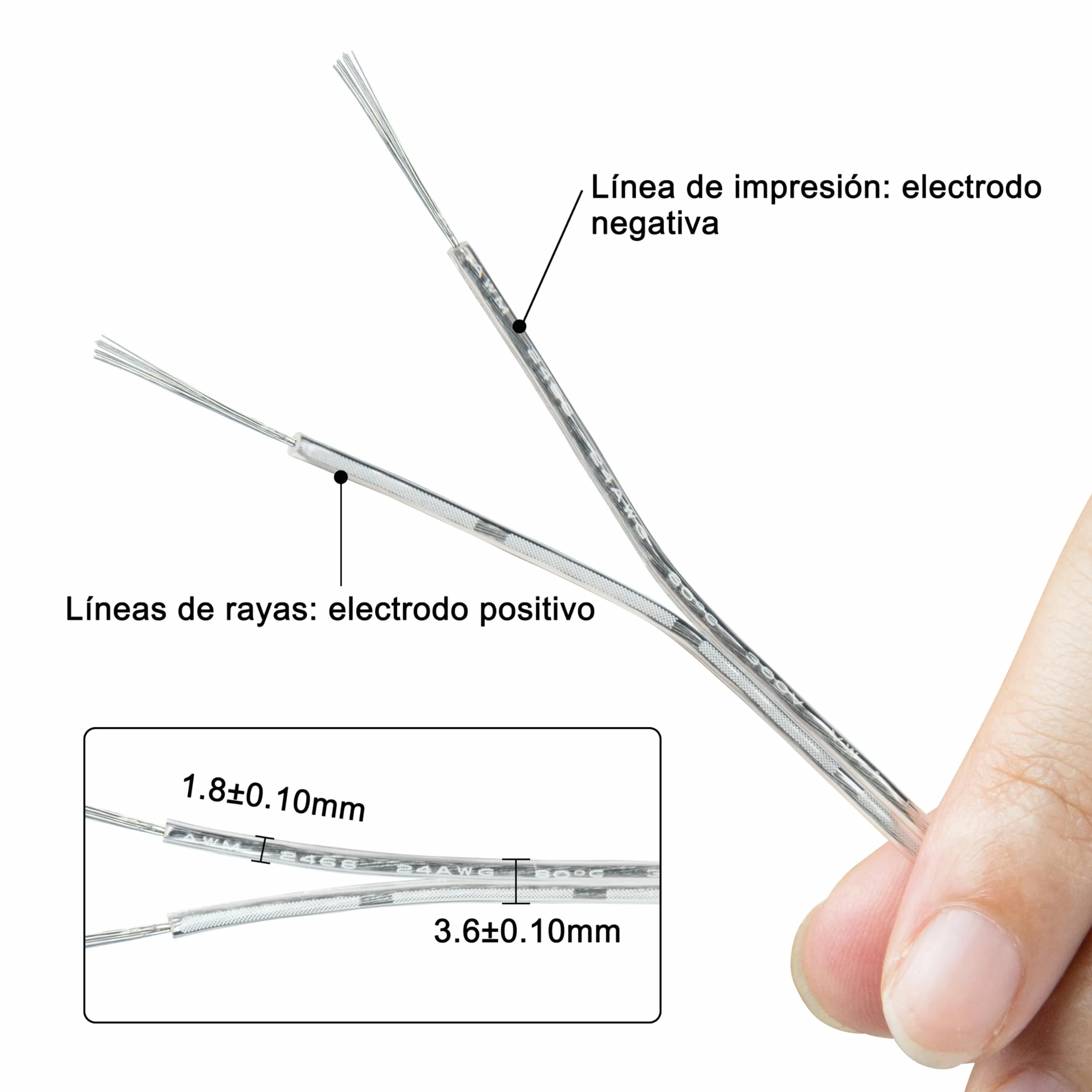 30 M Cable Transparente 2 Hilos 0,2 mm² PVC Flexible Transparente Cable 24AWG Paralelismo para Instalar Electrodomésticos de Baja Potencia