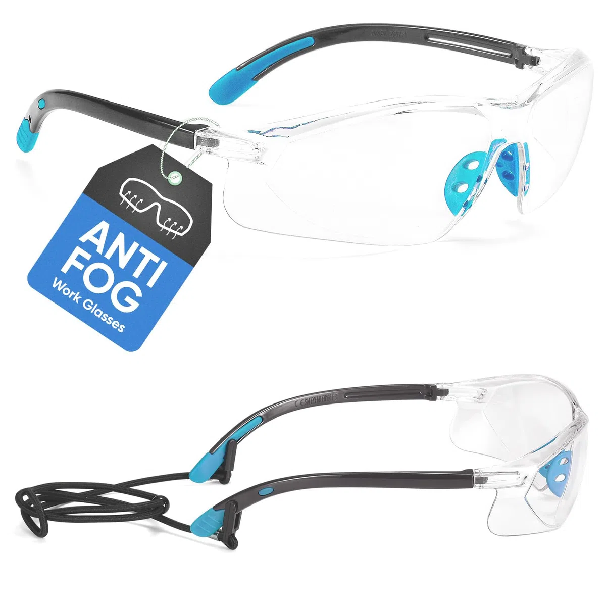 SAFEYEAR Mujer Gafas de Seguridad antirrayas, EN166, Certificación SG003, Antivaho, Protección UV, para Mujeres, Antivaho, Z87