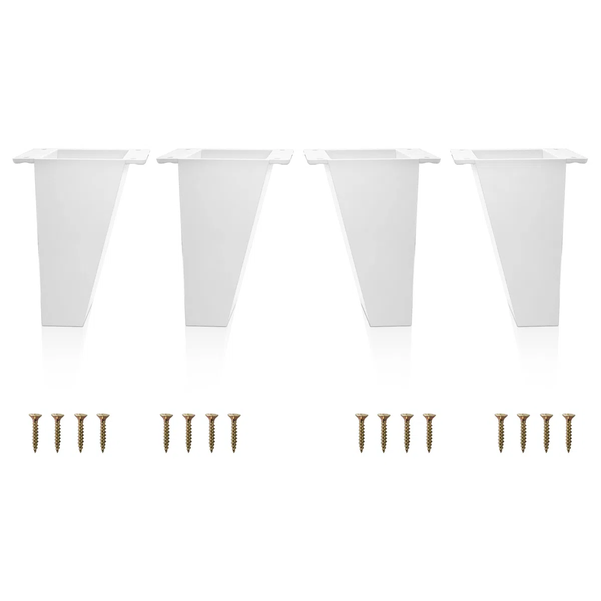 ✮ Patas para Muebles Blancas ✮ Patas Nórdicas, Juego de 4 Patas Inclinadas, Tornillos Incluidos - Color Blanco Neutro - Patas en Resina ABS para Mesitas, Estanterías etc (12 cm)