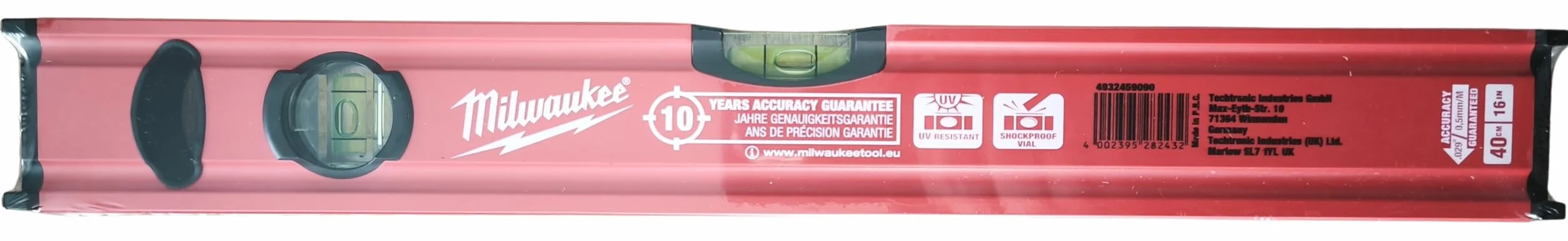 Milwaukee 4932459090 40 cm/16-inch redstick Slim Nivel, Red/Black