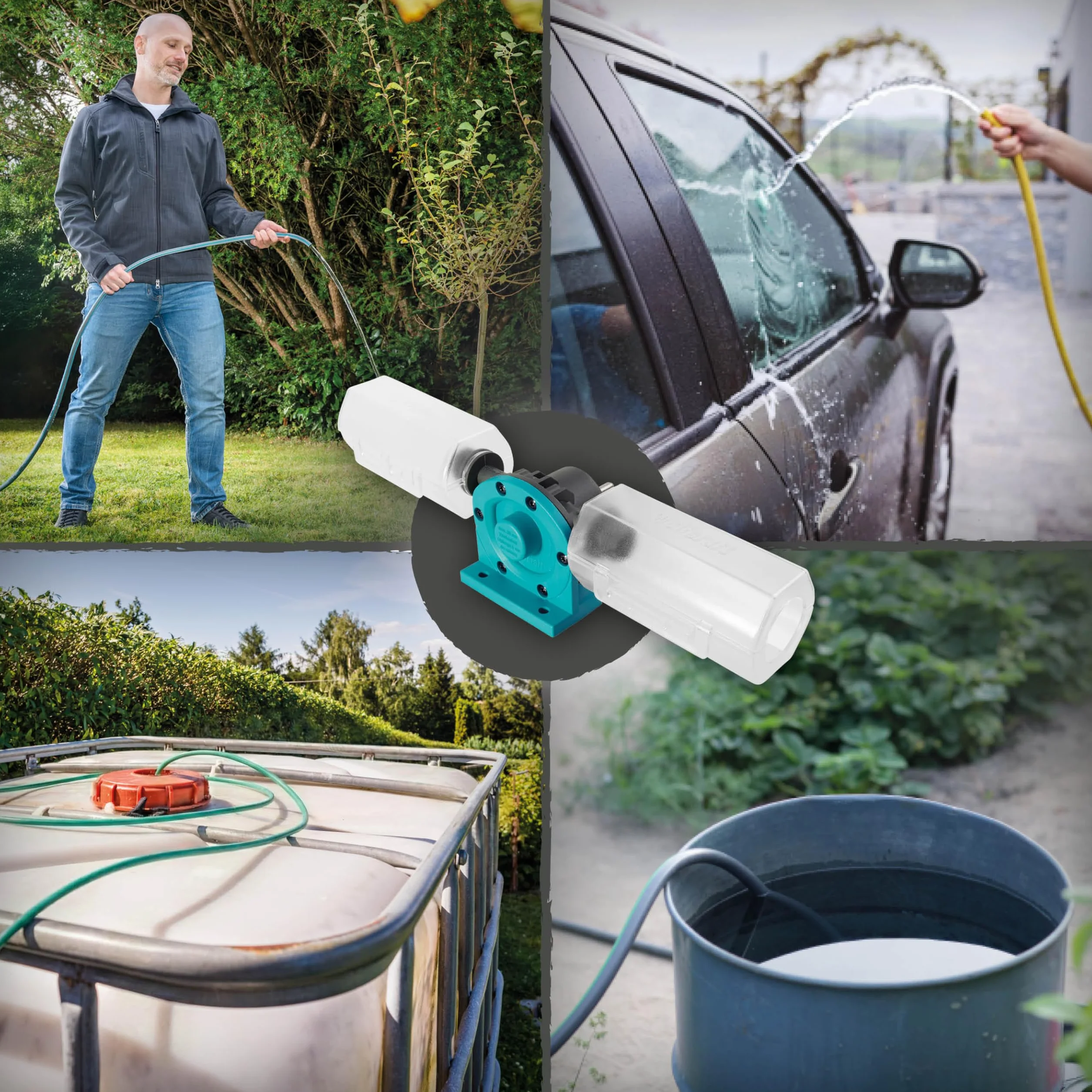 wolfcraft Bomba para taladro SOLID (1300 l/h) - Para bombear volúmenes pequeños de aguas no potables - 4540000