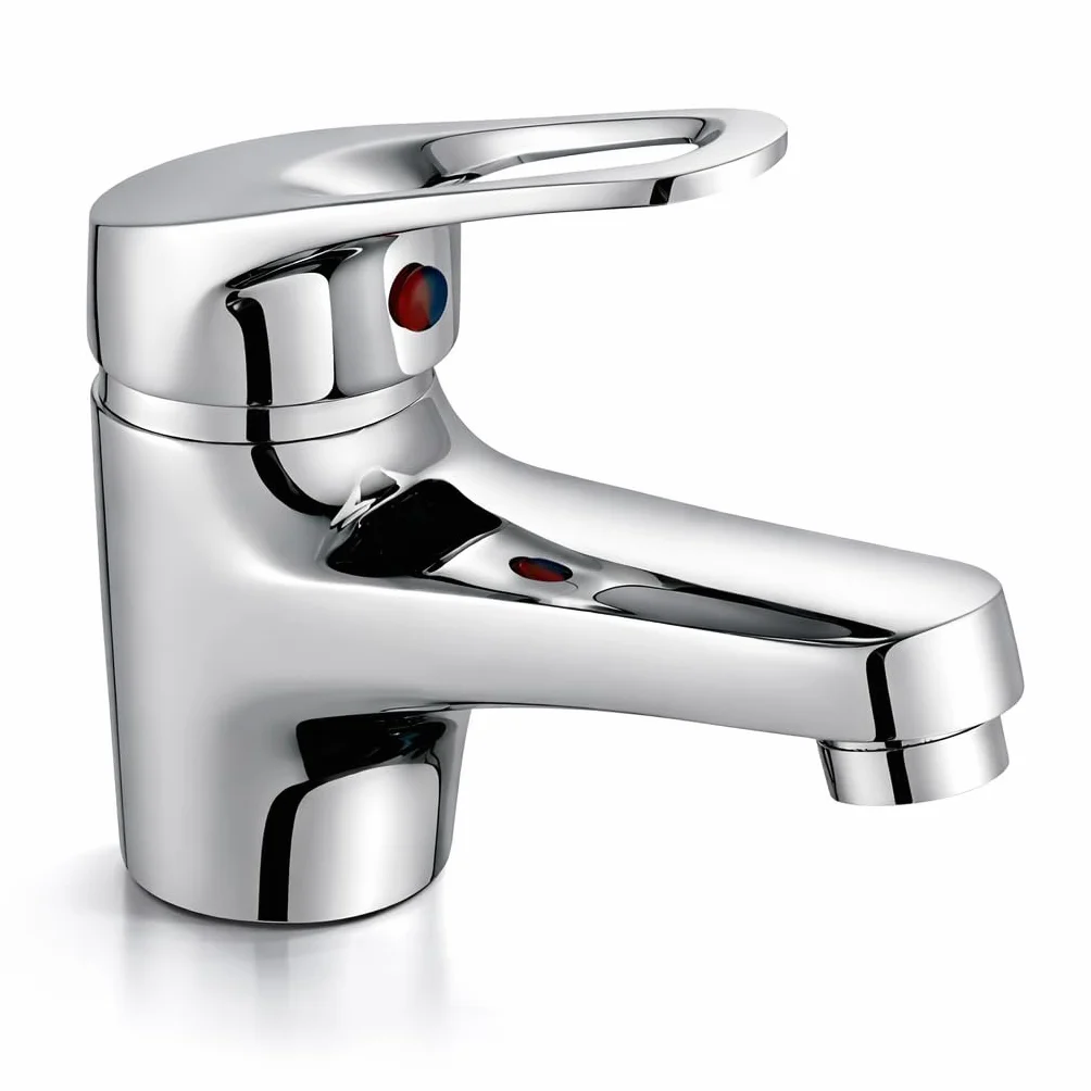Grifo Lavabo Baño-Grifos Para Lavabos de Baño-Color Cromado Plateado-Estilo Tradicional Mini -Grifo Mezclador Monomando-Accesorios de Instalación y Latiguillos 3/8 Incluidos-Torneira Lavatorio