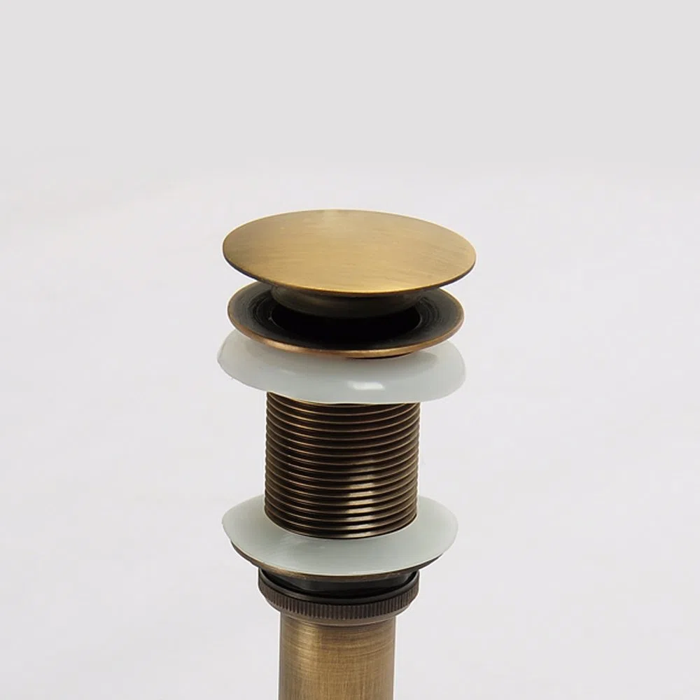 Fregadero para Lavabo sin Ranura Empujar para Elevar Haga Clic en Tapón para Desecho Clack Tapón para Desagüe sin Desbordamiento Terminado (Amarillo)