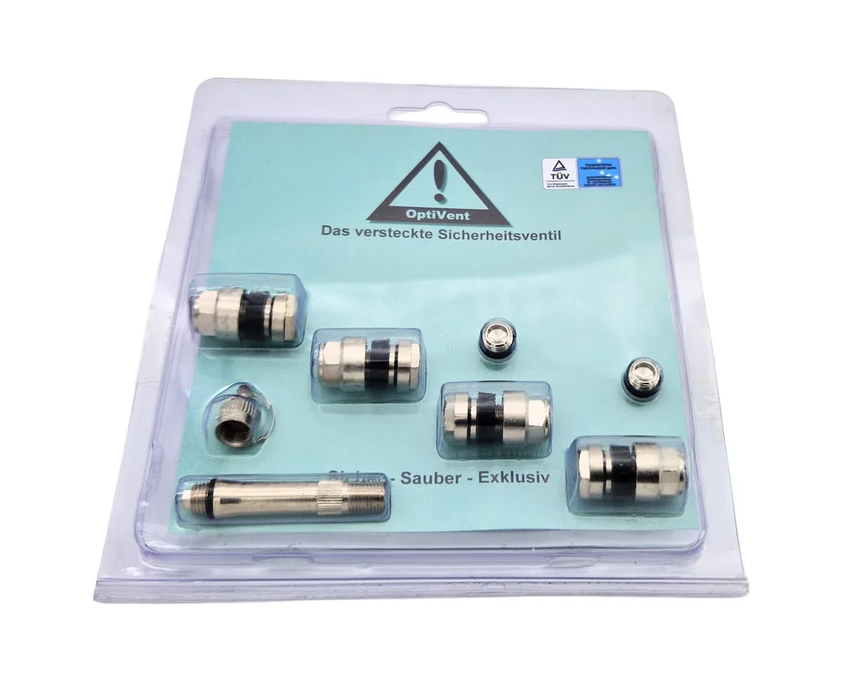 1x Juego de válvulas ocultas invisibles OptiVent de 8,3mm con válvula de metal OZ BBS, certificadas por TÜV