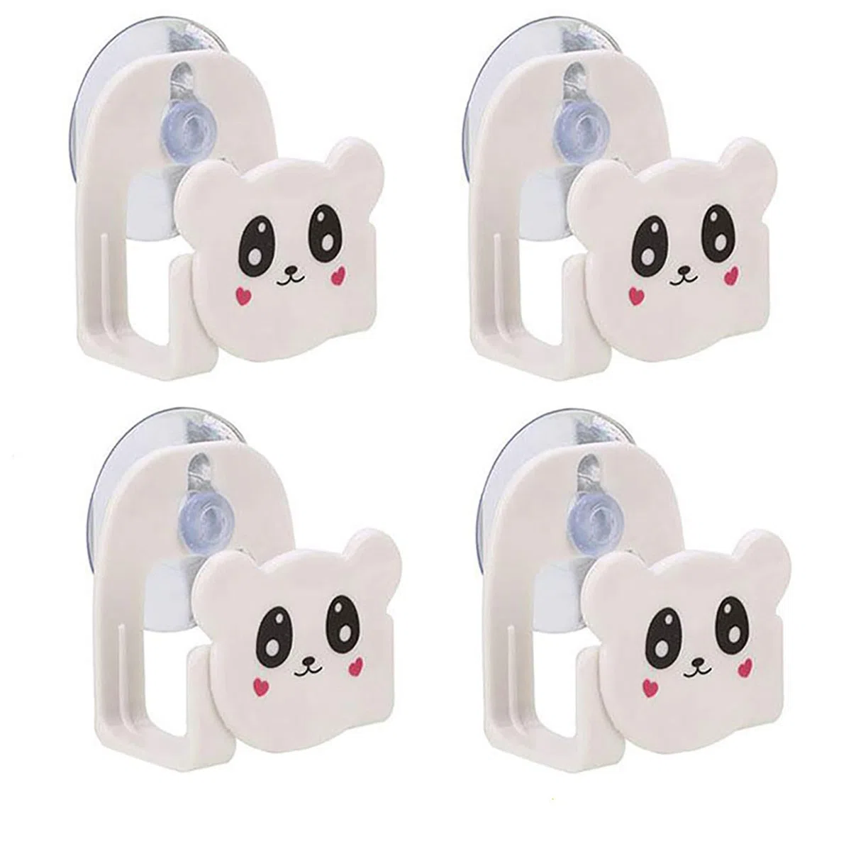 Soporte de esponja para fregadero de dibujos animados, soporte de ventosa multifunción, estante de pared, para cocina y baño, 4 unidades, color blanco