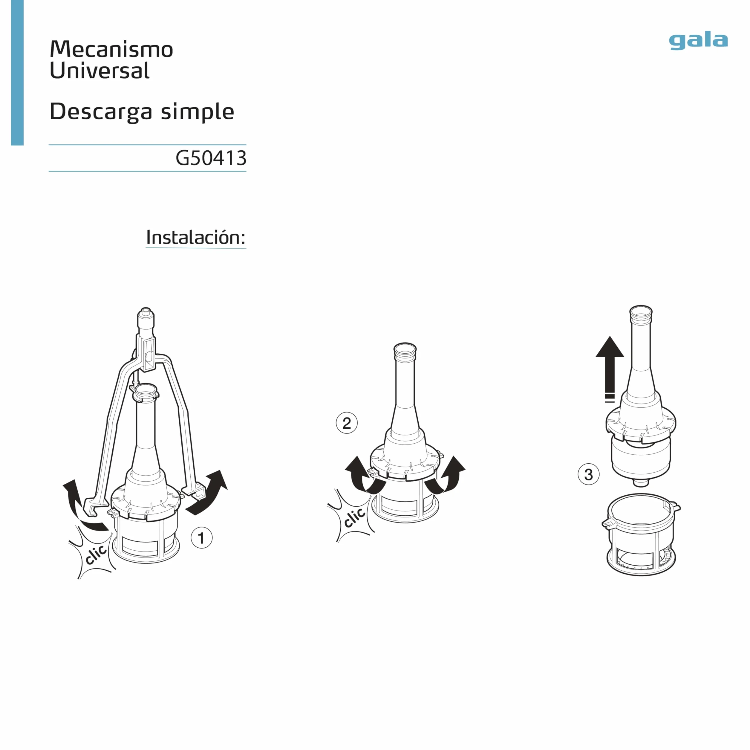 Roca G5041300 - Mecanismo Desc Simple Sp1 Recambio - Colleción De Baño - Porcelana - Mecanismos