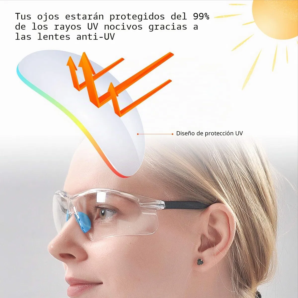 SAFEYEAR Mujer Gafas de Seguridad antirrayas, EN166, Certificación SG003, Antivaho, Protección UV, para Mujeres, Antivaho, Z87