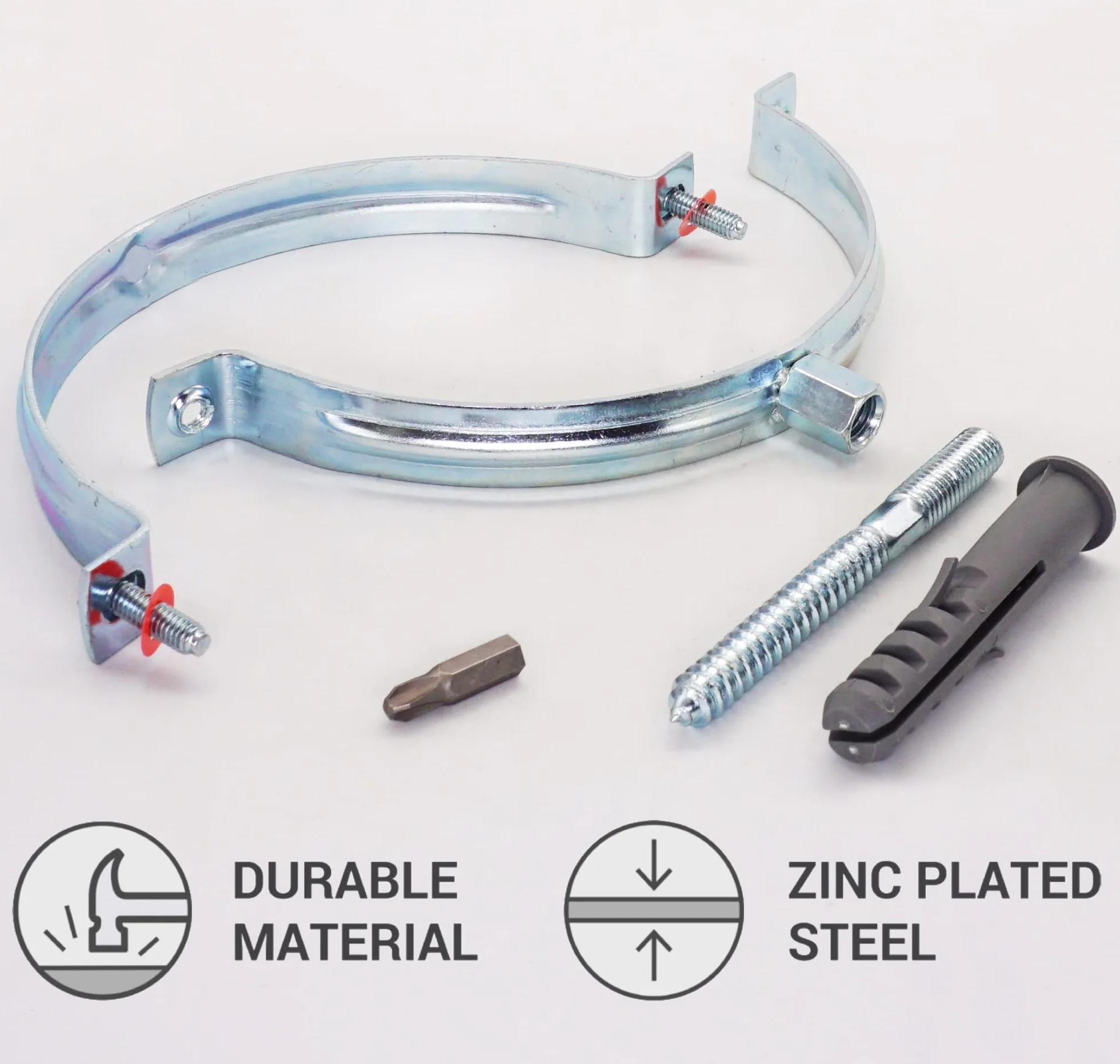 SKIR'CO (2 piezas) Soportes de tubería para tubos de 150 mm, soportes de tubería para montaje en pared y techo, abrazaderas de tubería