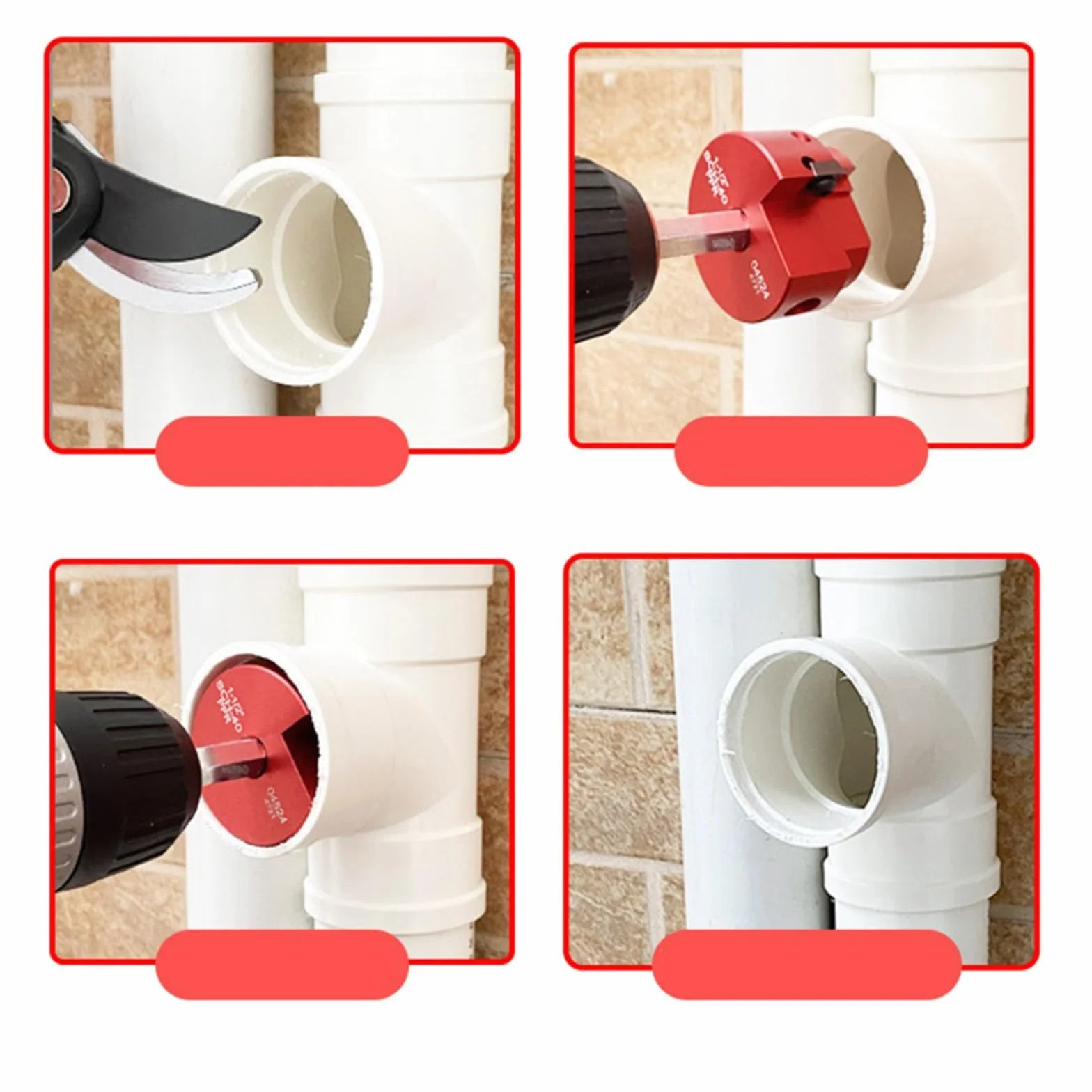 Herramienta de escariador de tubería de PVC de triple hoja, para accesorios de programación 40/CPVC/ABS, cuerpo de aleación de aluminio, eje de acero inoxidable, compatible con portabrocas