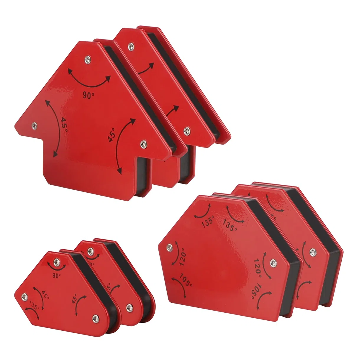CPROSP 6 piezas Escuadra Magnetica para Soldar con Fuerza Adhesión Iman Soldadura 4.5Kg/11Kg, Ángulo de Soldadura Posicionador Magnetico para Soldar, Imanes para Soldar Angulos