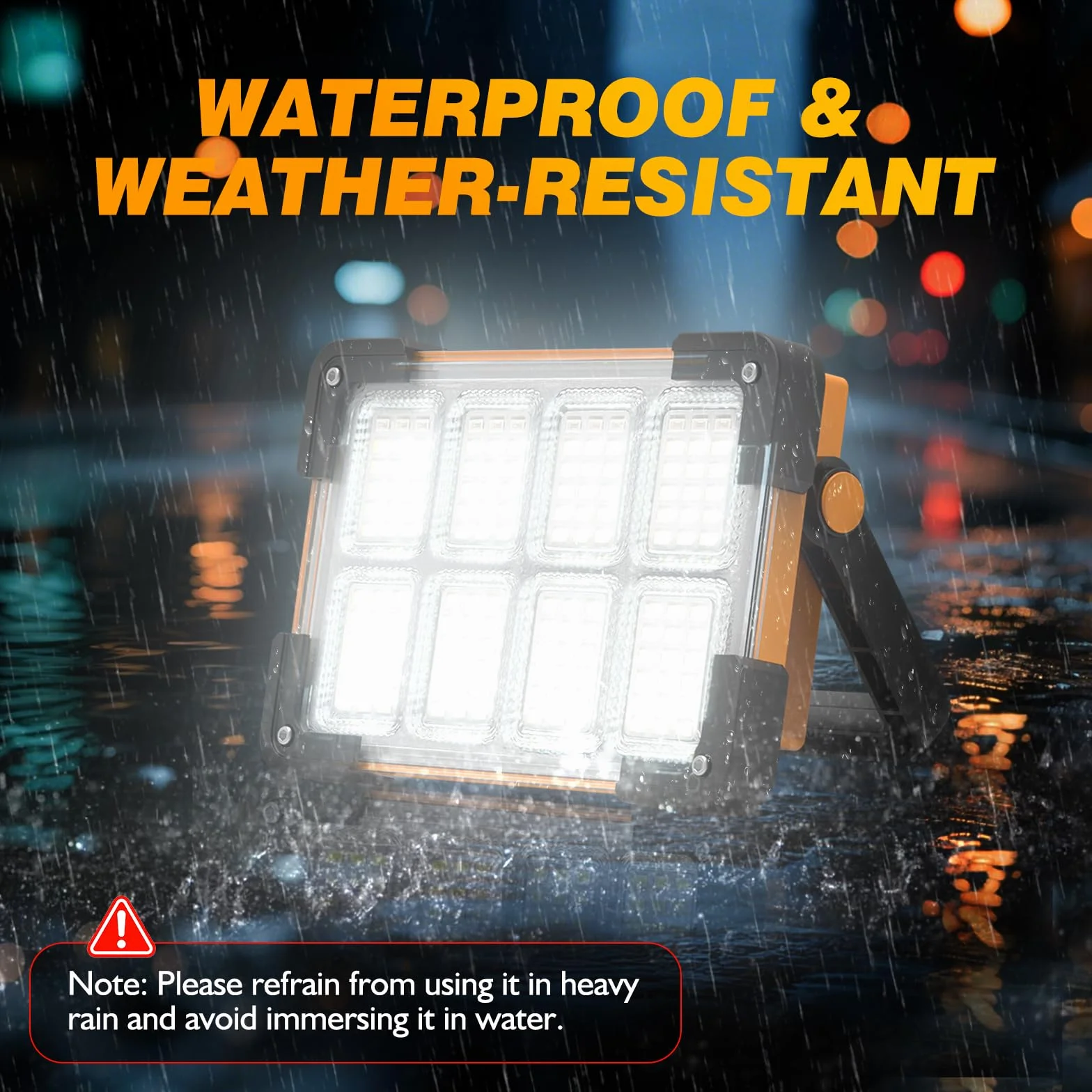 Foco LED Recargable Solar, 4 Modos Luz LED Recargable de Exterior, 6000 mAh Impermeable Luz de Trabajo Portátil para Camping, Jardín, Pesca, Garaje, Emergencia