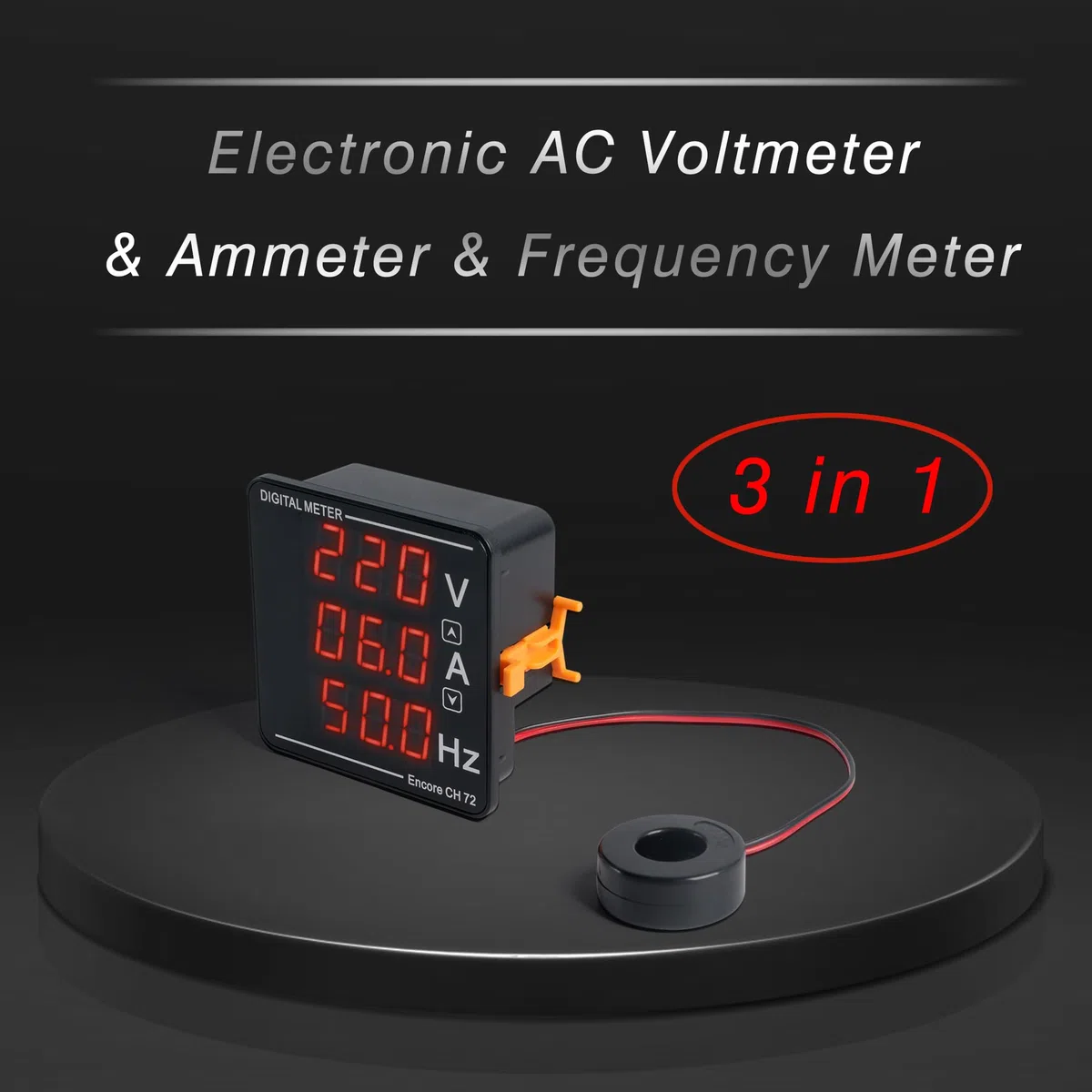 AC Pantalla Digital Voltímetro Amperímetros Frecuencia Medidor Integrado AC 50-500V 1-120A 10-99.9HZ Multi Testers Voltaje Corriente Frecuencia Tester
