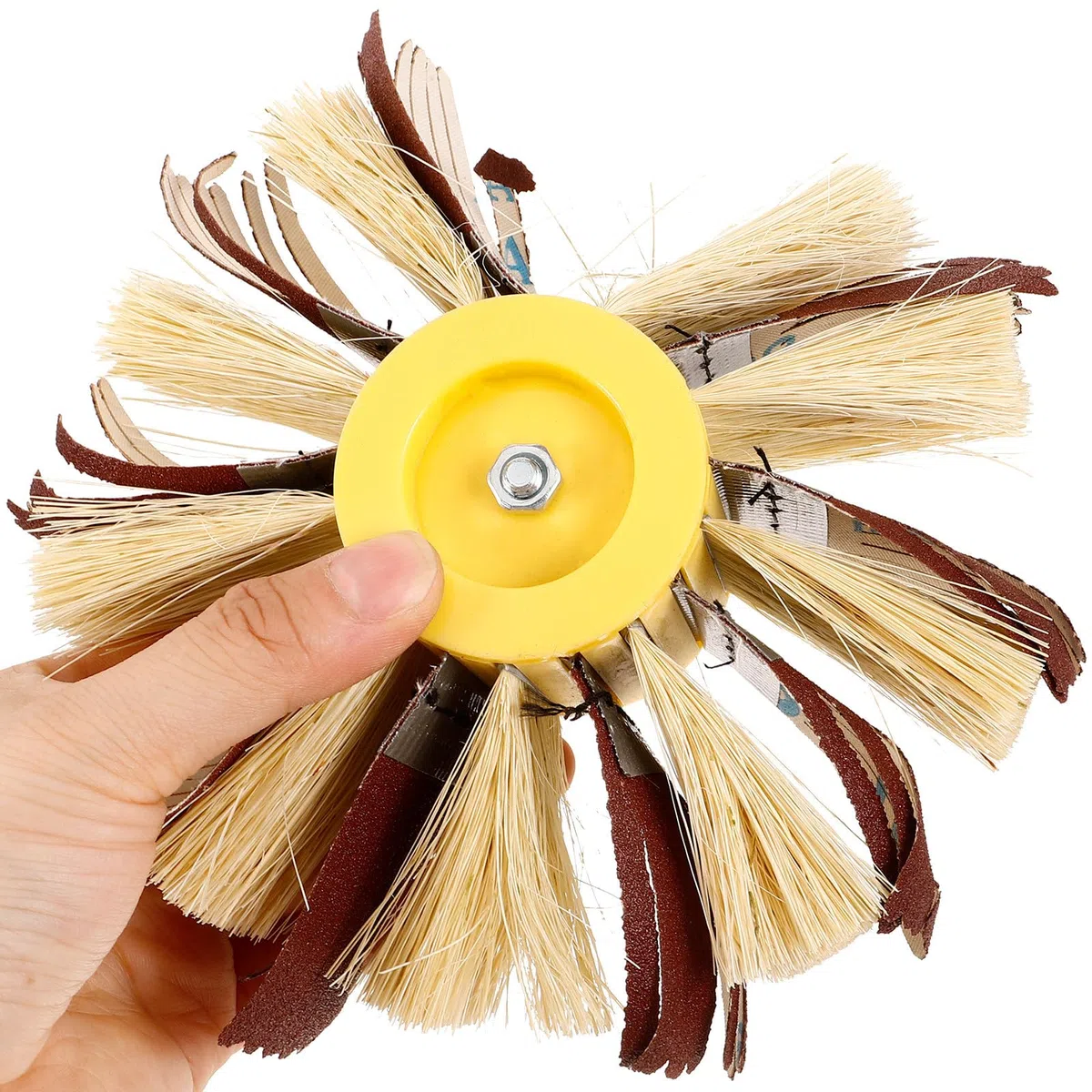 Rueda de Lijado Rueda Pulidora de Sisal y Papel de Lija de Grano 120 Mejora Accesoria para Lijado Taladro, Mejora para Muebles de Metal y Madera