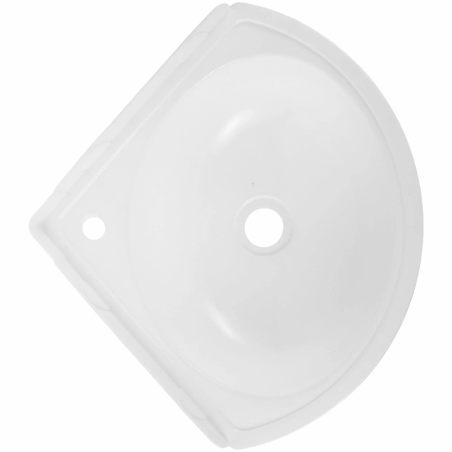 Lavabo Triangular de Esquina Blanco de Plástico, Pequeño y Montado en Pared, Fácil Instalación para Baños Compactos y Balcones Modernos