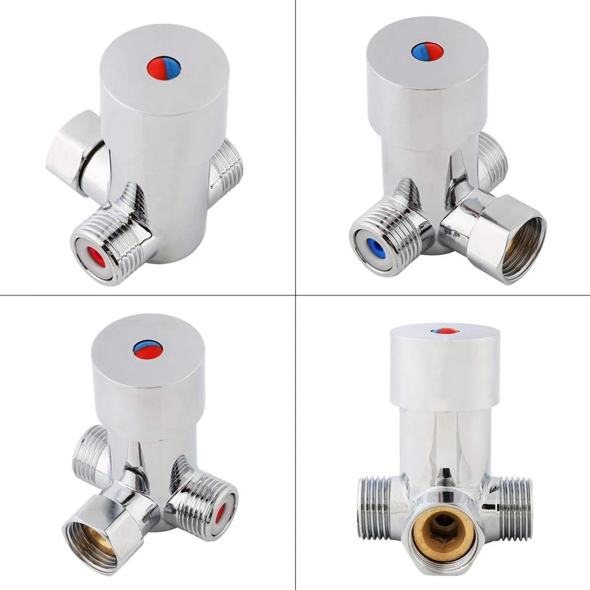 Válvula mezcladora de agua fría y caliente G1/2 mieszacz do wody válvula mezcladora termostática automática con válvulas de retención, 20 m³/h para tuberías Wasserhahn Ventile