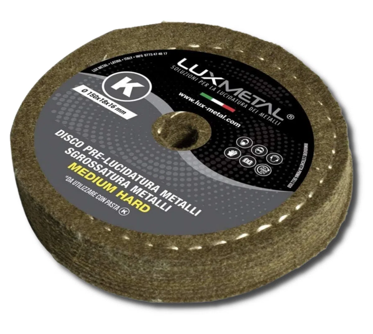 Lux Metal - Disco de pulido de dureza media 150 mm fieltro de lana discos de pulido espejo metales aluminio acero inoxidable rueda de pulido para taladro amoladora latón cobre hierro madera mármol oro