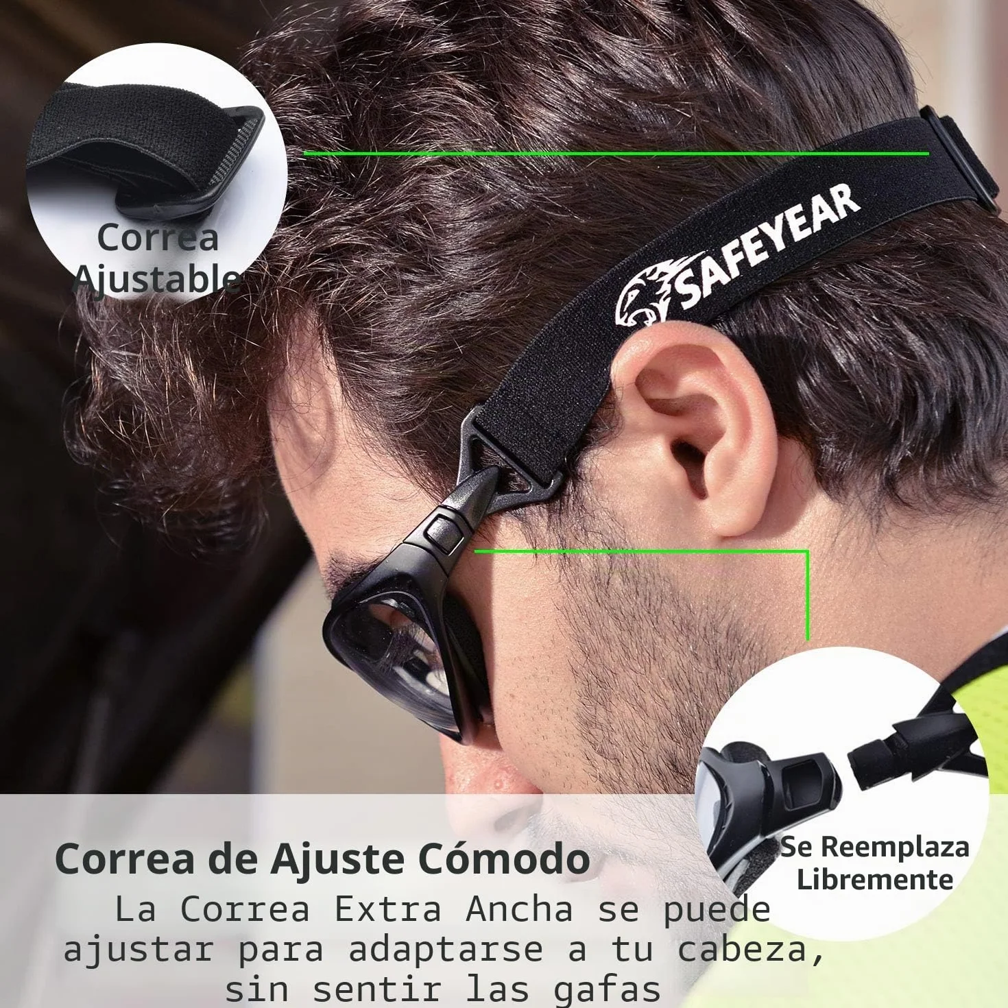 SAFEYEAR Gafas de Seguridad antiniebla y antifragmentación - SG002, gafas de trabajo profesionales teñidas con rayos ultravioleta para hombres y mujeres diy, protección ocular de laboratorio,molienda