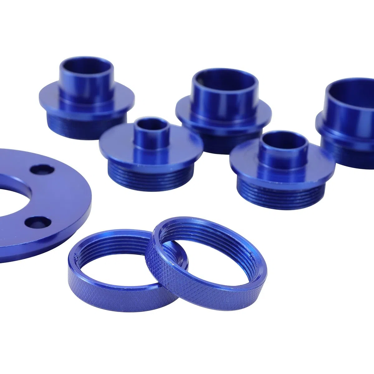 KATSU Juego de Bujes de Guía de Enrutador de Aleación de Aluminio 10 Piezas 10-30mm Métrico Plantilla de Enrutador de Alta Precisión Tuerca de Bloqueo y Kit de Adaptador 105438
