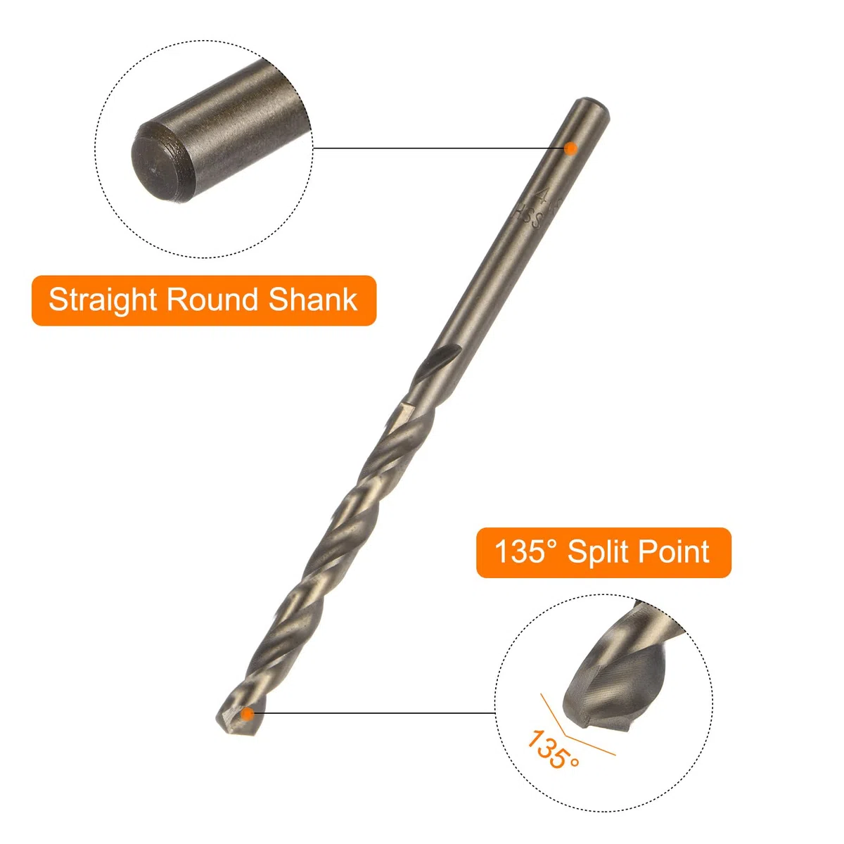 QUARKZMAN 10 Piezas Barrenas Helicoidales de Cobalto de 4.8 mm/0.189" de Acero de Alta Velocidad M35 HSS para Taladrar Acero Inoxidable Cobre Madera Plástico Otros Materiales Duros