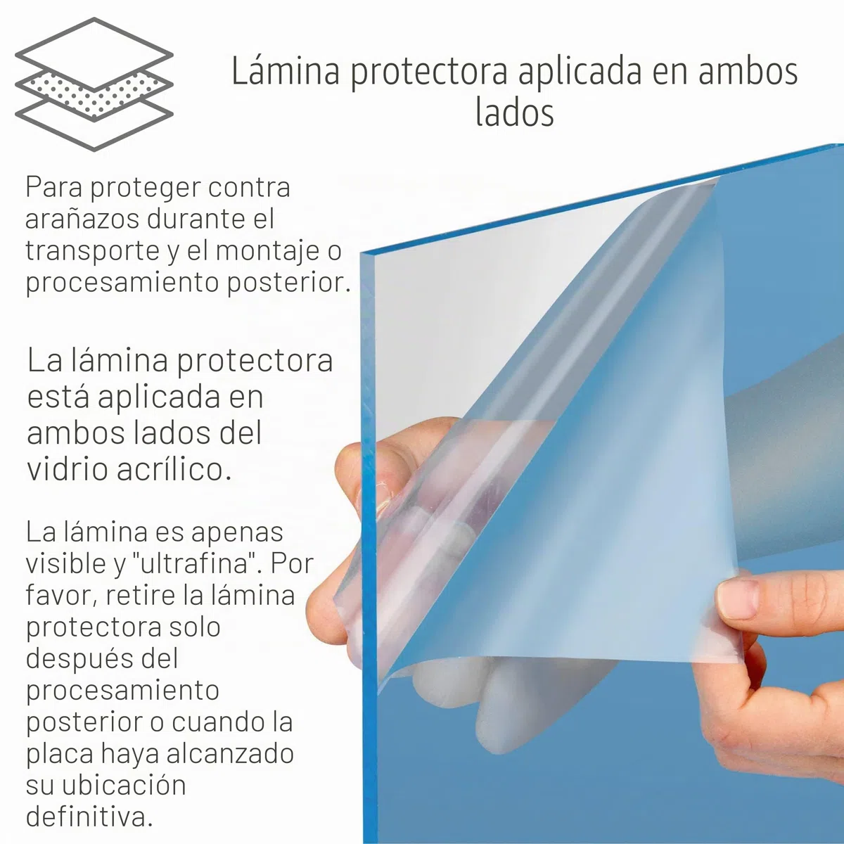 FRAMO Placa de Cristal Acrílico 50 x 70 cm, Corte a Medida, Transparente 2 mm de Grosor, Resistente a Rayos UV, Lámina por Ambos Lados