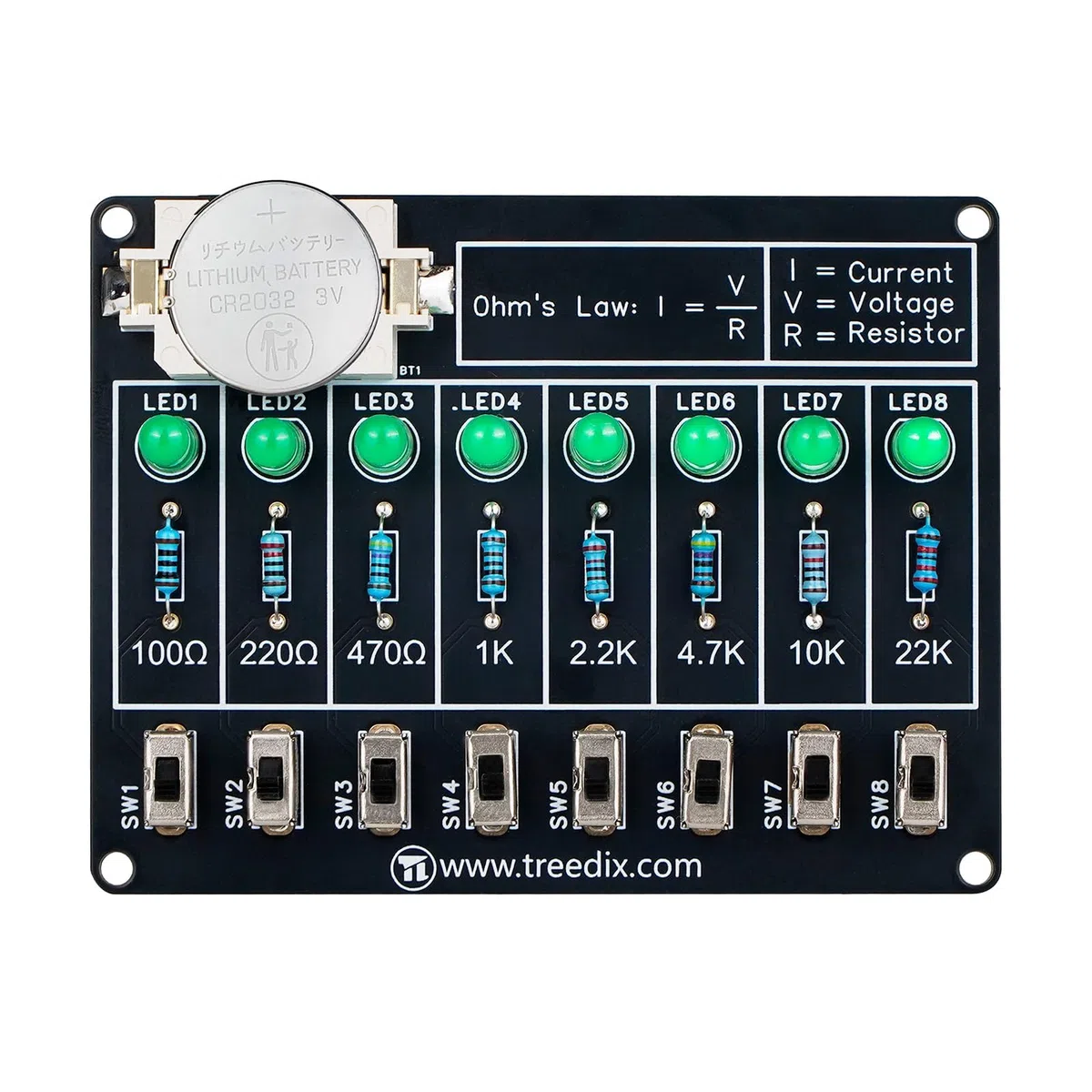 Treedix Kit de práctica de soldadura, tablero de soldadura de circuito de aprendizaje de proyectos electrónicos de bricolaje, tablero de aprendizaje de resistencias, kit de soldadura para aprender