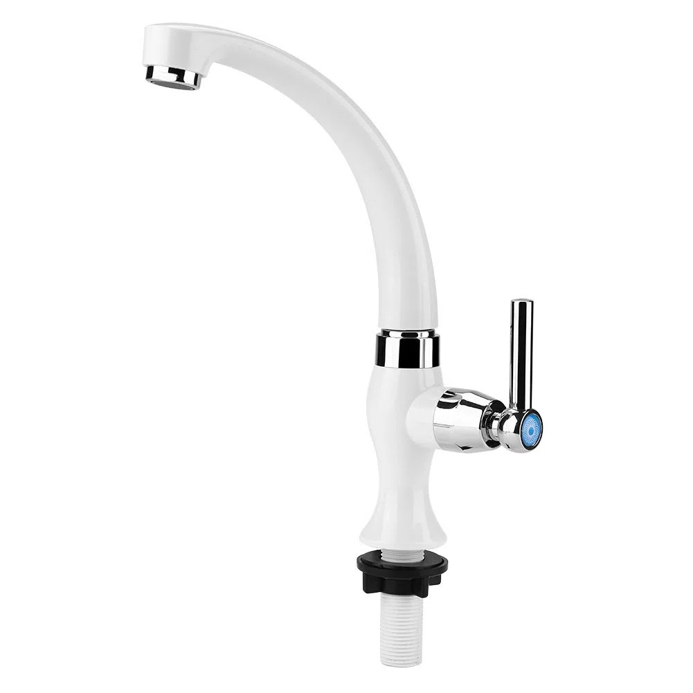 Grifo de Cocina G1/2 con 3 Manetas Intercambiables | Grifo de Fregadero de Plástico ABS Cromado con Sistema Anti-Goteo de Un Cuarto de Vuelta para Cocina