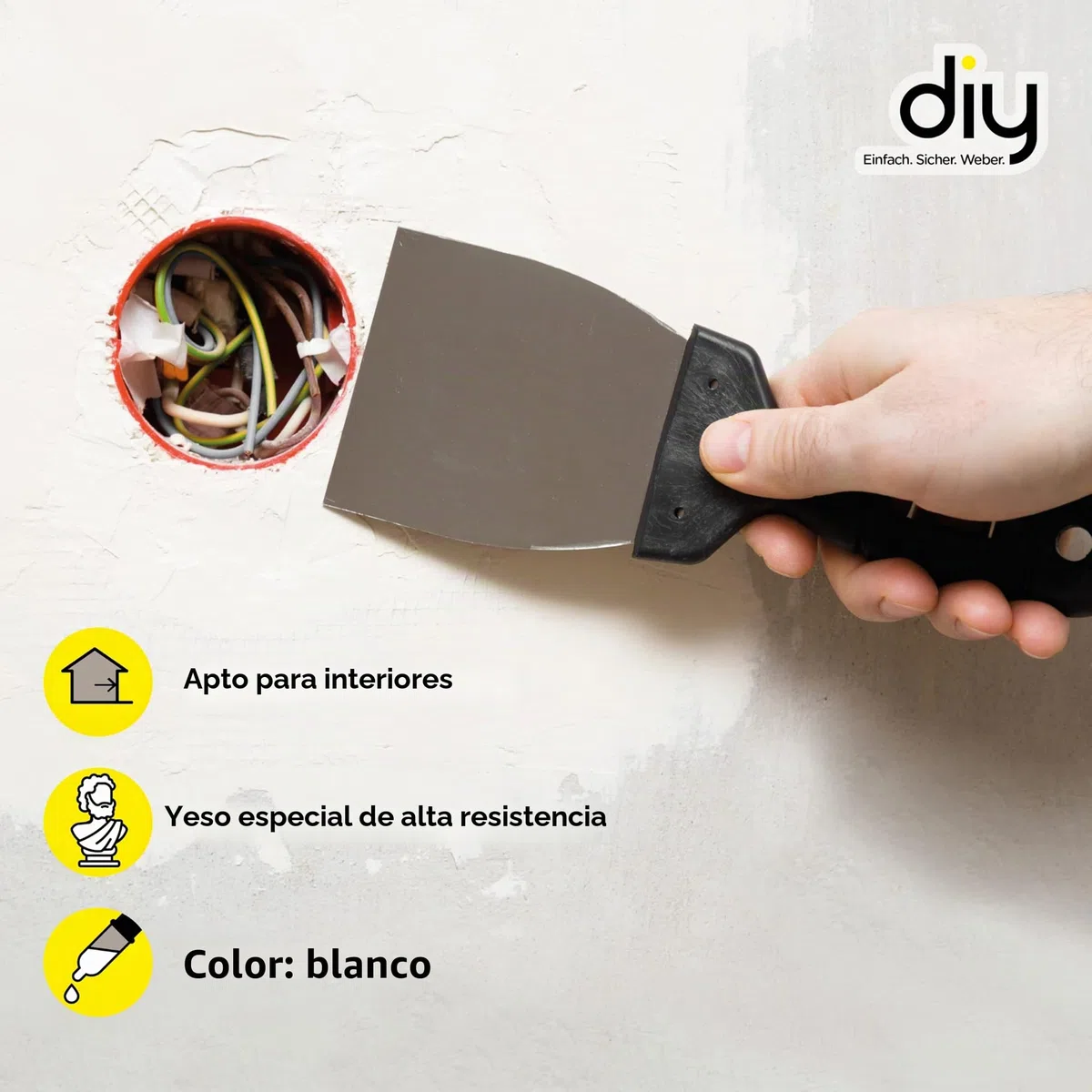 WEBER | Electrikergips 5 kg | endurecimiento rápido, fraguado y muy blanco | para uso en interiores | yeso para construcción de yeso modelado Hobby Yeso