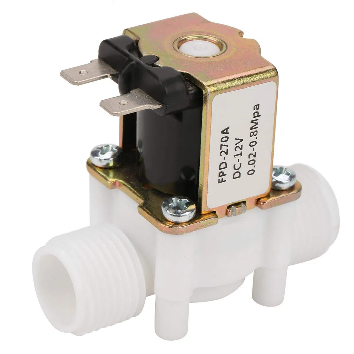 Akozon Válvula de solenoide de agua 12V G1 / 2 "NC Válvula de agua de solenoide de entrada eléctrica para dispensar agua